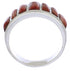 Jewelry Sterling Silver Red Oyster Inlay Ring Size 7-3/4 AX36741